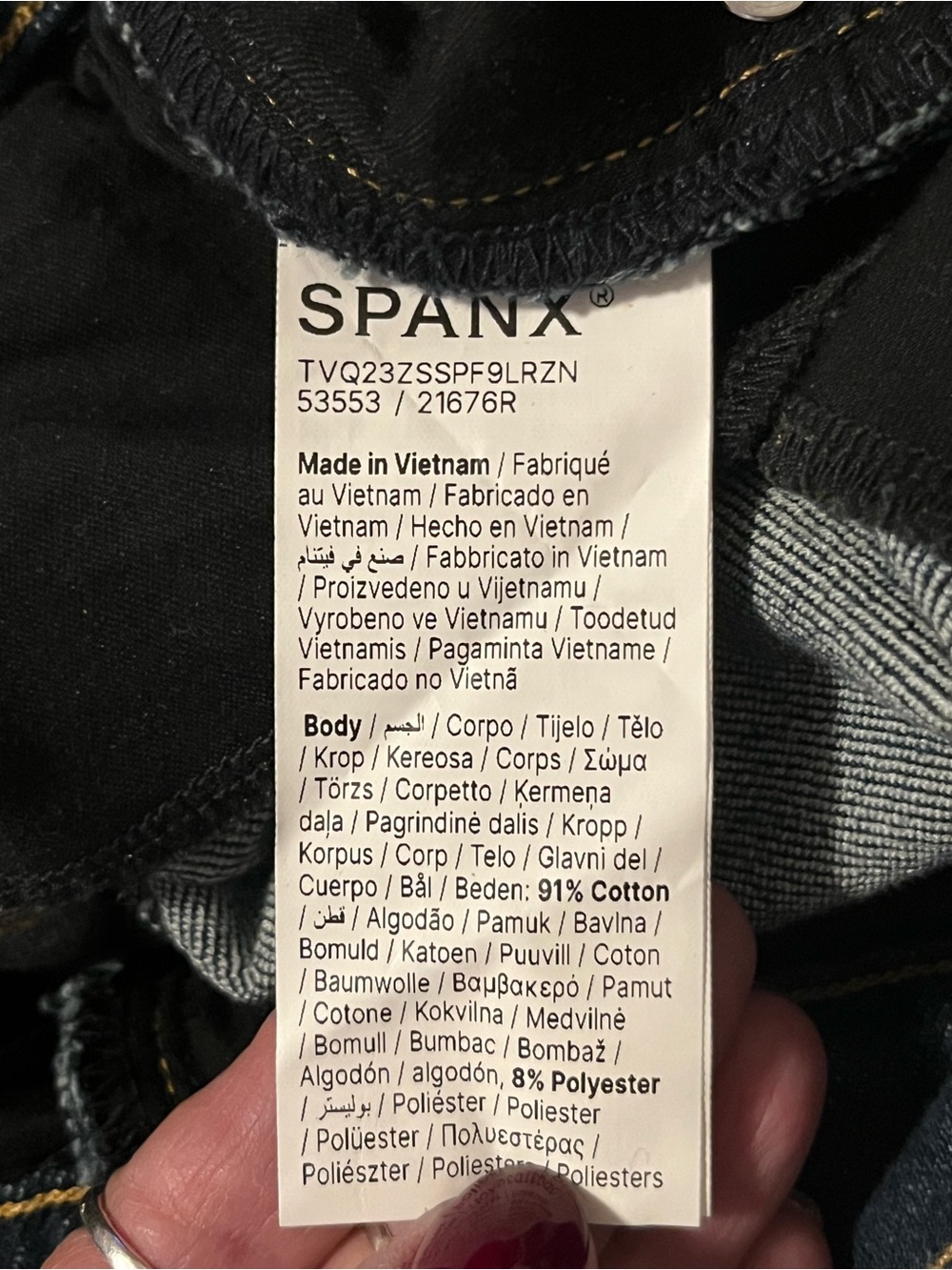 SPANX Authentic 360 High Rise Wide Leg Jeans Dark Medium Wash M 8/10 - Picture 12 of 14